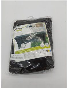Aktive 61548 - Funda mesa jardín impermeable negra, Funda mueble jardín resistente con sujeción de refuerzo, Protector mesa elás 2