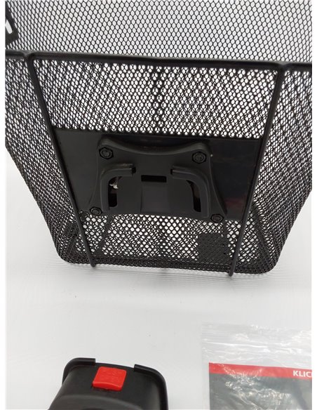 Relaxdays Cesta Bicicleta Delantera Extraíble Fácil y Rápida de Colocar, Acero, Negro, 27 x 34,5 x 26 cm