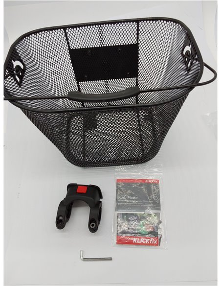 Relaxdays Cesta Bicicleta Delantera Extraíble Fácil y Rápida de Colocar, Acero, Negro, 27 x 34,5 x 26 cm