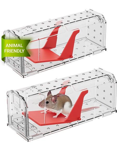 Roshield 2 X Trampas humanas para Ratones en Interiores y Exteriores, Trampa de plagas para atrapar Vivos. Amigable con Mascotas