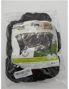 Aktive 61545 - Funda mesa jardín impermeable negra, Protector mesa elástico 120x61x76cm, Funda mueble jardín resistente con suje 2