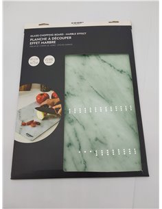 COOK CONCEPT - KD3348 Tabla de Cortar Rectangular de Vidrio Templado Efecto Mármol - Diseñada para Corte Fácil - Dimensiones 0,4 2