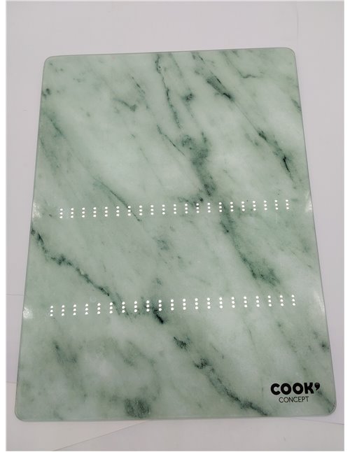 COOK CONCEPT - KD3348 Tabla de Cortar Rectangular de Vidrio Templado Efecto Mármol - Diseñada para Corte Fácil - Dimensiones 0,4