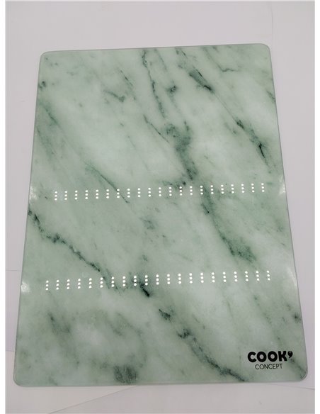 COOK CONCEPT - KD3348 Tabla de Cortar Rectangular de Vidrio Templado Efecto Mármol - Diseñada para Corte Fácil - Dimensiones 0,4