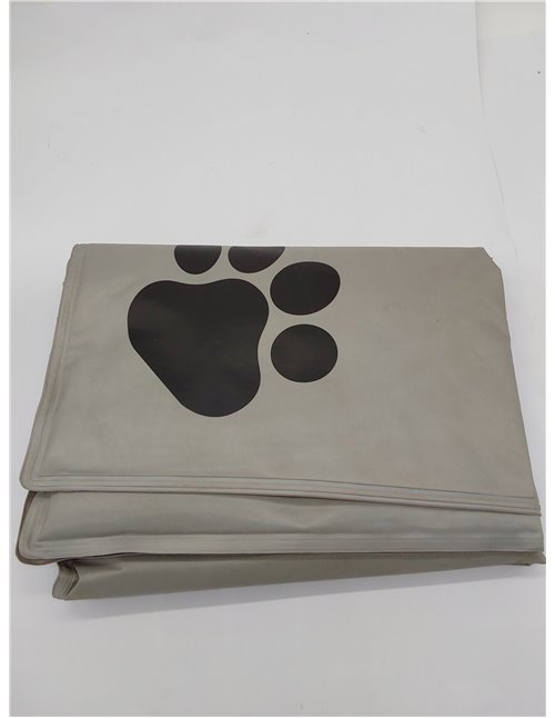 dobar 60422 - Alfombrilla de refrigeración para Perros (99,5 x 70 cm), diseño de Huellas, Color Gris