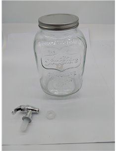 HOME DECO FACTORY - KV7169 Dispensador de Bebidas de Vidrio con Grifo 4 L - Diseñado para Casa y Eventos - Tapa Incluida - Capac 2