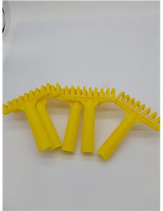 Crisalide® - 5 PZ Rastrillo peine para aceitunas, 9 dientes de plástico, conexión cónica para mango universal, en plástico amari 2