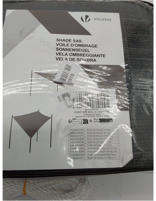 VOUNOT® Toldo Vela de Sombra Rectangular 2.5 x 3 m, con Kits de Montaje, Protección Rayos UV y HDPE Transpirable, para Exterior,