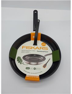 Fiskars Set de Cocina, Sartén (Ø 28 cm) de Aluminio para Todas las Placas, Espátula (29,3 cm) de Plástico/Silicona, Functional F 2