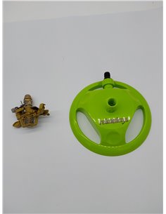Relaxdays Aspersor Riego por Pulso con Base, Metal, Verde, 450 m² 2