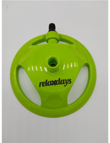 Relaxdays Aspersor Riego por Pulso con Base, Metal, Verde, 450 m²