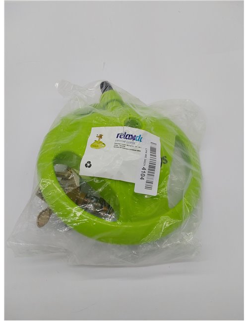 Relaxdays Aspersor Riego por Pulso con Base, Metal, Verde, 450 m²