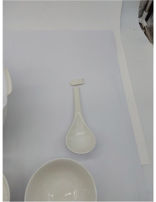 HOME DECO FACTORY, KA0279, 9 Piezas, Servicio de Sopa de Porcelana, 27L Tureen, Bandeja y 6 tazones, diseño Limpio y Elegante, I
