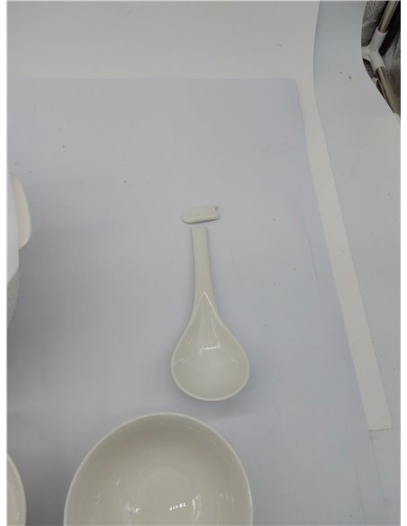 HOME DECO FACTORY, KA0279, 9 Piezas, Servicio de Sopa de Porcelana, 27L Tureen, Bandeja y 6 tazones, diseño Limpio y Elegante, I