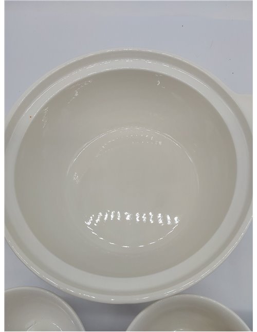 HOME DECO FACTORY, KA0279, 9 Piezas, Servicio de Sopa de Porcelana, 27L Tureen, Bandeja y 6 tazones, diseño Limpio y Elegante, I