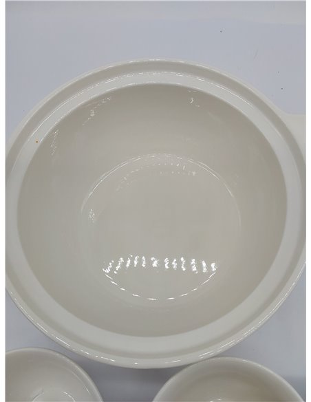 HOME DECO FACTORY, KA0279, 9 Piezas, Servicio de Sopa de Porcelana, 27L Tureen, Bandeja y 6 tazones, diseño Limpio y Elegante, I