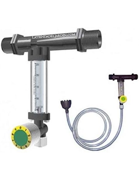 INYECTOR Venturi Fertilizante 32Ø 9mm con Llave dosificadora de precisión. Caudal máximo riego 6000 l/h. Caudal máximo Fertiliza