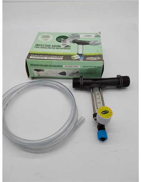 INYECTOR Venturi Fertilizante 32Ø 9mm con Llave dosificadora de precisión. Caudal máximo riego 6000 l/h. Caudal máximo Fertiliza