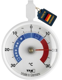TFA Dostmann Termómetro de refrigeración analógico pequeño y práctico control para frigorífico o congelador (largo 72 x ancho 21