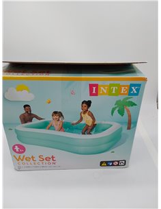 Intex Piscina hinchable infantil familiar rectangular, Medidas 203x152x48cm, 540 litros de capacidad, Piscina hinchable rectangu 2
