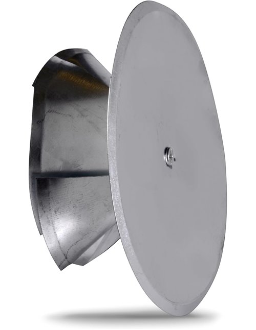 FIREFIX 2097/1 Tapa para orificios de chimenea con embudo de expansión y aislamiento, cubierta de chimenea de acero galvanizado 