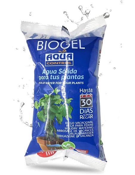 Aqua Control Biogel C2140, Agua Sólida para Tus Plantas, Ideal para Riego en Vacaciones, hasta 30 Días sin Regar, 400 ml