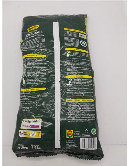 Algoflash Terranau - Recargote, Verdes y Plantas Flories 6 L, Transparente
