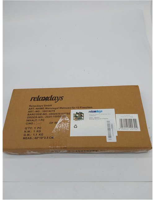 Relaxdays Botellero pequeño de Madera natural 28 x 42,5 x 21 cm Estante con 3 niveles para 12 botellas de vino, soporte de nogal