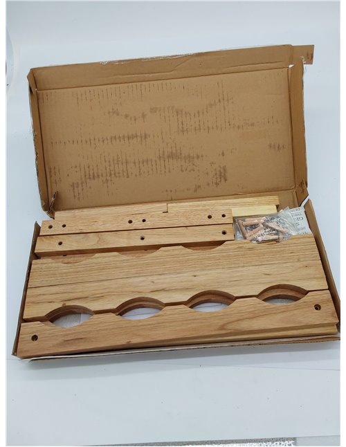 Relaxdays Botellero pequeño de Madera natural 28 x 42,5 x 21 cm Estante con 3 niveles para 12 botellas de vino, soporte de nogal