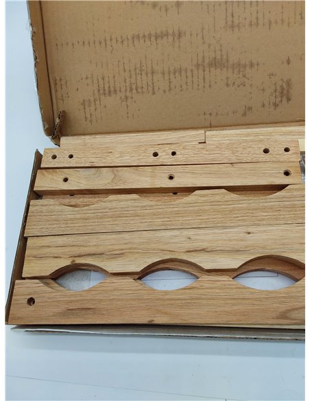 Relaxdays Botellero pequeño de Madera natural 28 x 42,5 x 21 cm Estante con 3 niveles para 12 botellas de vino, soporte de nogal