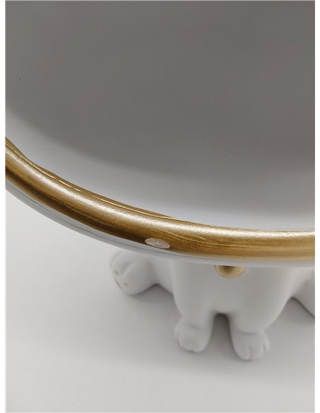 HOME DECO FACTORY, HD0157 - Estatua vacía de gato decorativa, elegante y práctica, acabado moderno, ideal para organizar tus peq