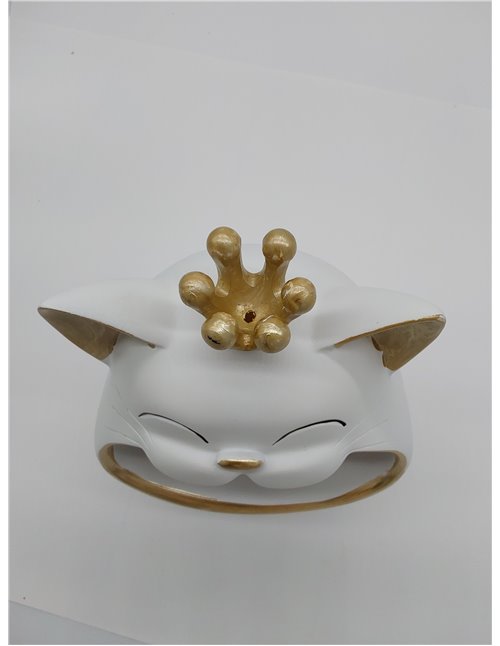 HOME DECO FACTORY, HD0157 - Estatua vacía de gato decorativa, elegante y práctica, acabado moderno, ideal para organizar tus peq