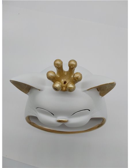 HOME DECO FACTORY, HD0157 - Estatua vacía de gato decorativa, elegante y práctica, acabado moderno, ideal para organizar tus peq