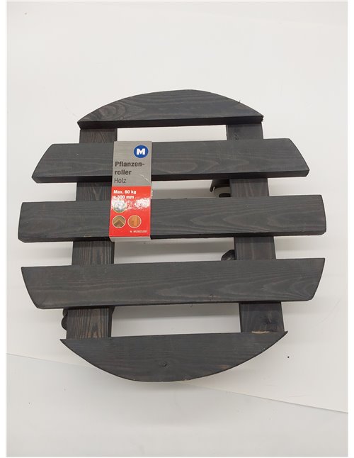 Metafranc 825200 - Rodillo para Plantas (diámetro de 300 mm, Capacidad de Carga de 60 kg, Placa de Pino, Ruedas de TPE con 2 Cie