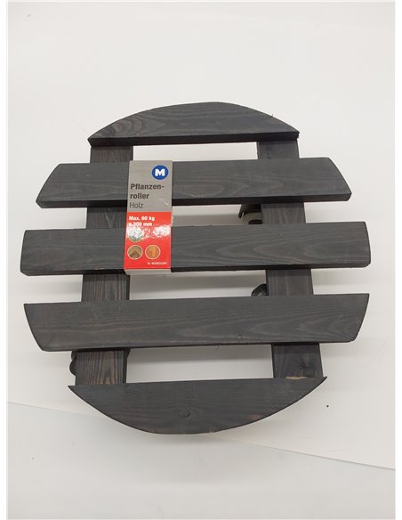 Metafranc 825200 - Rodillo para Plantas (diámetro de 300 mm, Capacidad de Carga de 60 kg, Placa de Pino, Ruedas de TPE con 2 Cie