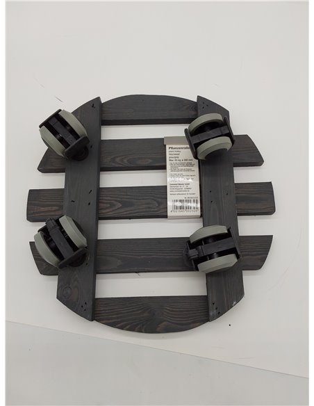 Metafranc 825200 - Rodillo para Plantas (diámetro de 300 mm, Capacidad de Carga de 60 kg, Placa de Pino, Ruedas de TPE con 2 Cie