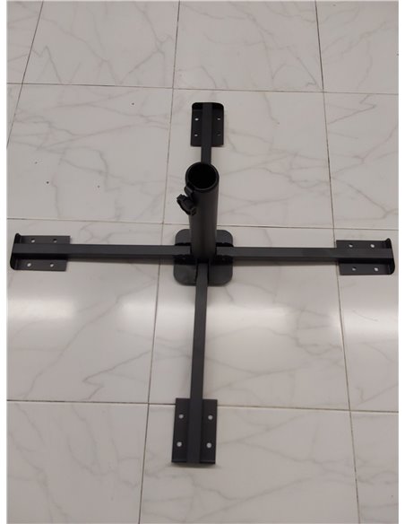 AKTIVE Base plegable sombrilla terraza exterior Ø86x34 cm, De acero para mástil 38 a 50 mm, Soporte parasol jardín, Pie parasol,
