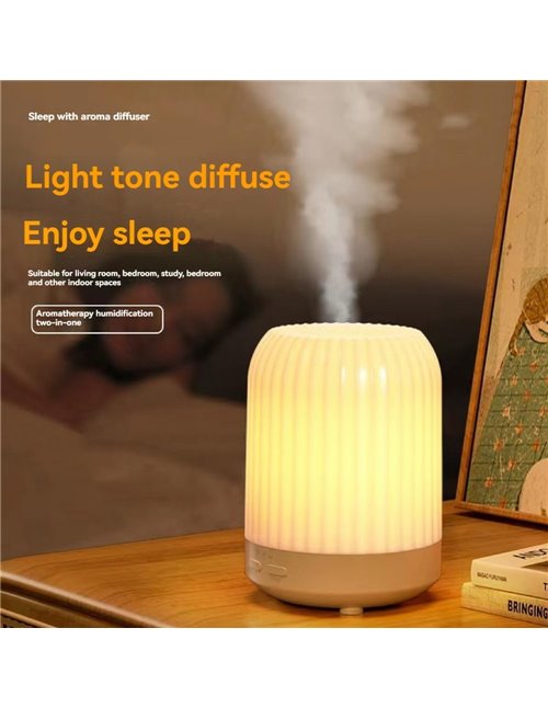 Máquina de Aromaterapia de 250 Ml, Humidificador con Luz LED, Difusor de Aceite Silencioso por USB, Humidificador de Aire con Lu