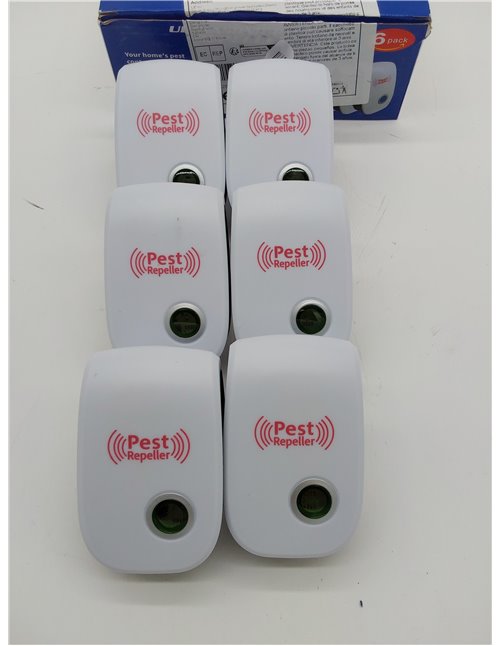 Repelente de plagas ultrasónico, 6 unidades de repelente de insectos electrónicos para interior de plagas para mosquitos, hormig