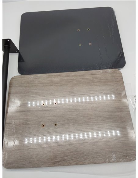 NiHome mesa y auxiliar en forma de C de madera, altura ajustable, giratoria 360°, para sofá y cama, portátil para salón y dormit