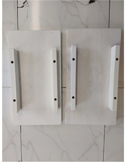 Amazon Basics Juego de 2 taburetes de cocina de madera maciza, taburete de bar corto, silla de comedor, fácil montaje, moderno, 