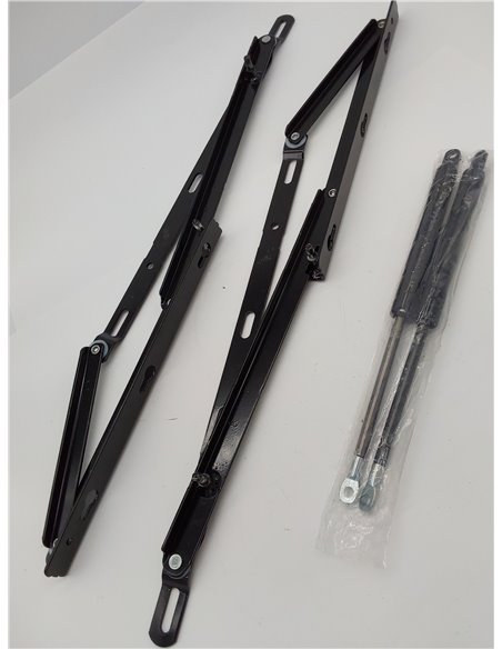 amuéblate online - Pack de Sistema Completo de Elevación Hidráulicos Profesional para Canapés, Incluye Bisagras Pistones Tornill