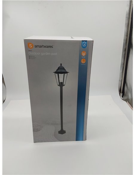 Smartwares 10.009.16 Farol clásico, aluminio/cristal, Negro, 1.25 m