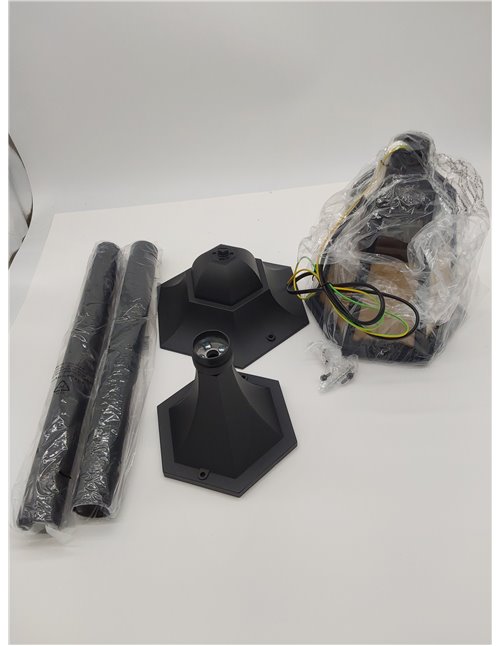 Smartwares 10.009.16 Farol clásico, aluminio/cristal, Negro, 1.25 m