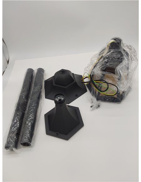 Smartwares 10.009.16 Farol clásico, aluminio/cristal, Negro, 1.25 m
