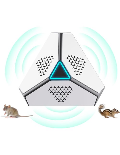 Ultrasonidos para ratas 2025 murciélagos, repelente para ratones, repelente portátil para roedores por ultrasonidos, con luz LED