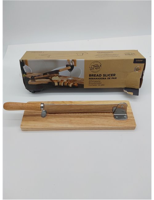 CMP IBERICA Totally Addict KD3159 La Sélection - Cortadora manual de pan (madera y acero inoxidable, color beige y gris, 2.8 x 3