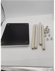 Furinno Just-Mesa Auxiliar Turn-N-Tube de 3 Niveles, Paquete de 1, Blanco/Espresso 2