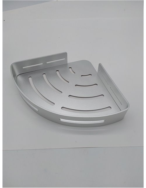 GRICOL Estantería esquinera para ducha, sin agujeros, de metal con 2 ganchos, estante para ducha, con adhesivo, para baño y coci