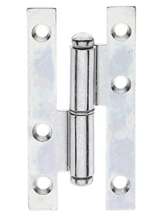 Alberts 340919 Bisagra universal, A la izquierda o a la derecha, Galvanizado Sendzimir, 94 x 45 mm
